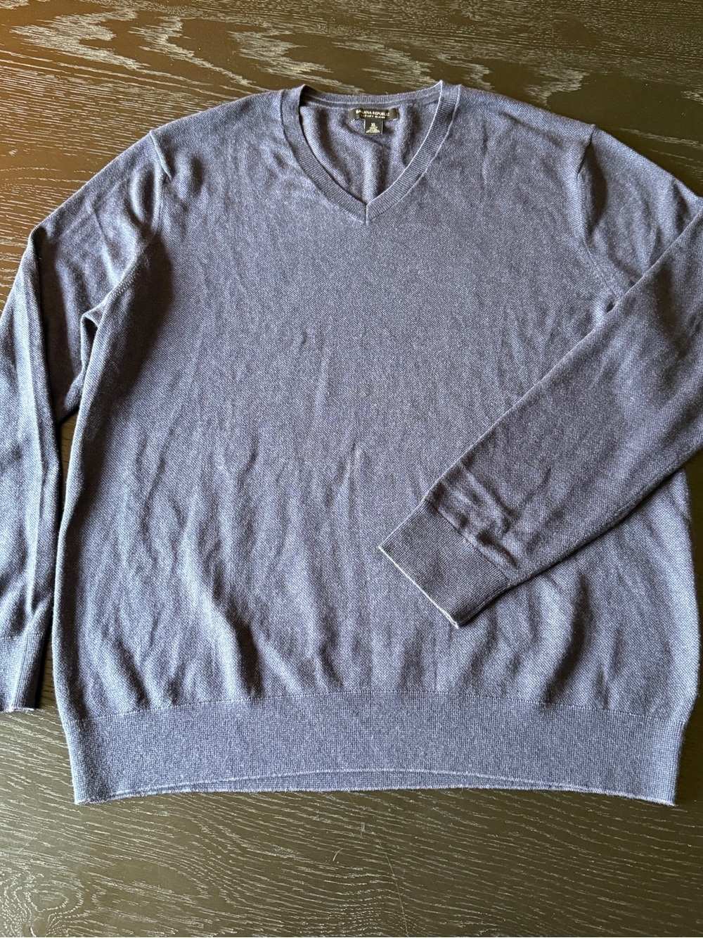 Men's V-Neck Cashmere Silk Sweater - Blue